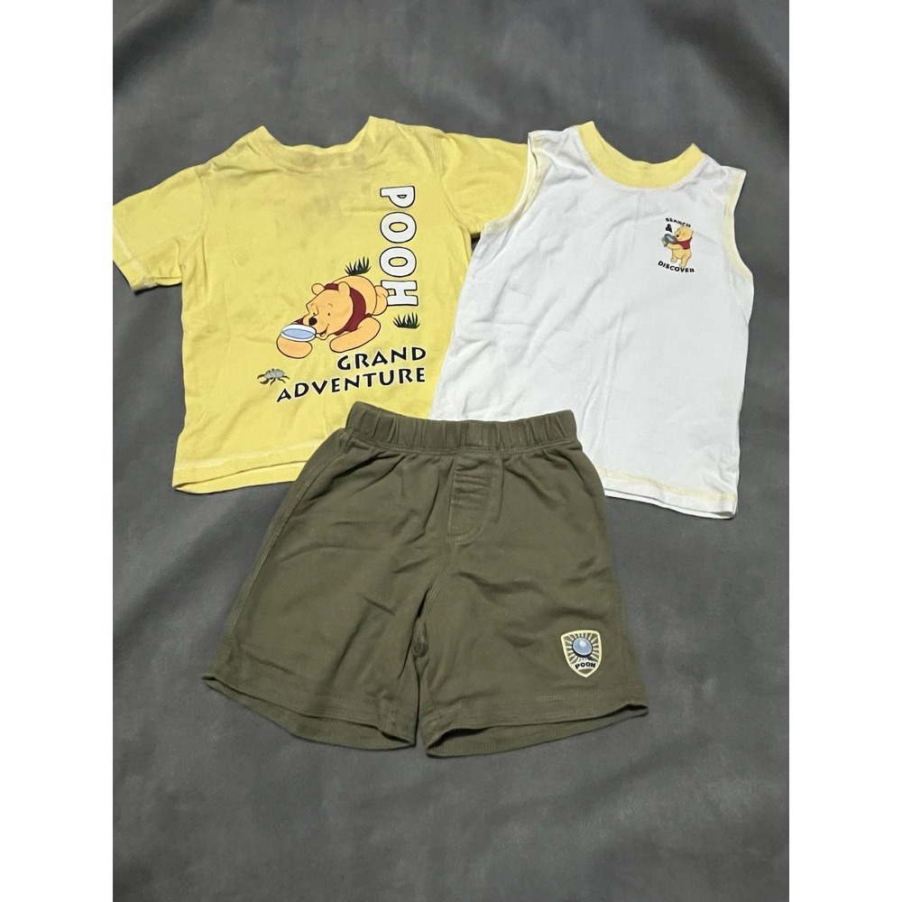 Vintage Winnie The Pooh shorts And 2 Shirts  size 24 Month‎ Adventure Staining